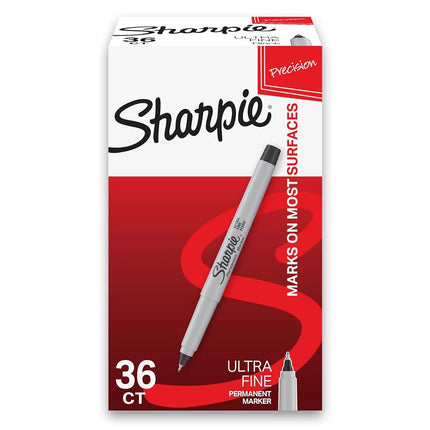 Sharpie 24390235 Permanent Marker Ultra Fine Tip Black Ink 36/Box (2082960)