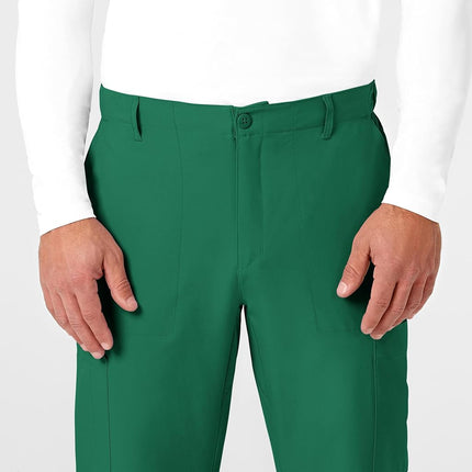 WonderWink 5355THUNTLGT W123 Men's Flat Front Cargo Pocket Pant, Hunter Green, Tall-L Size