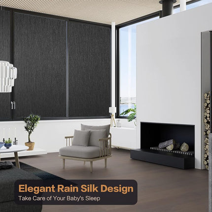 Blackout Privacy Window Room Darkening Film Light Blocking Tint Sticker Insulation Glass Door Cover Paper 100% Visible Light Transmittance Blocking Static Cling for Day Sleep 17.5 Inch x 13.1 Feet