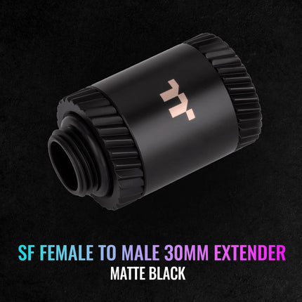 Thermaltake Pacific Extensor SF Hembra a Macho de 30 mm Negro Mate/Refrigeración líquida a medida/Conectores CL-W393-CU00MK-A