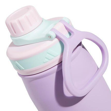 adidas Metal Water Bottle 600 mL, Powder Plum Purple/Clear Pink/Semi Flash Aqua Blue/M, 600 ML