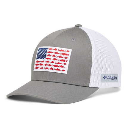 Columbia Men's PFG Fish Flag Mesh Ball Cap-High, T