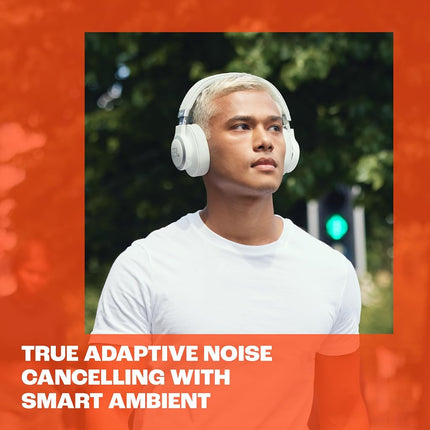 JBL Live 770NC - Casque sans fil circum-auriculaire avec réduction de bruit adaptative et mode Smart Ambient, jusqu'à 65 heures d'autonomie, arceau en tissu confortable et pochette de transport (sable)