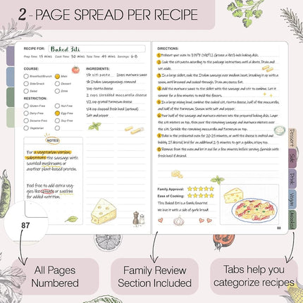 hi!SCI Blank Recipe Book to Write in Your Own Recipes, Large Recipe Notebook with 192 Pages, 7" x 10" Hardcover Recipe Journal for Family Cooking Lover (Wine)