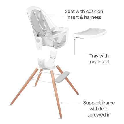 Munchkin 360° Cloud Baby High Chair with Clear Seat and 360° Swivel