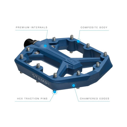 Crankbrothers Stamp 1 Version 2 MTB Pedal, Small Navy