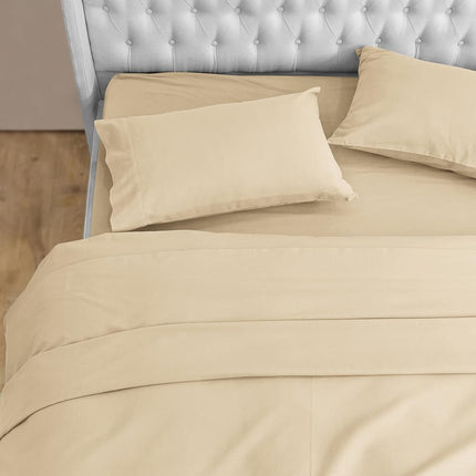Elegant Comfort Soft 4-Piece 100% Turkish Cotton Flannel Sheet Set - Premium Quality, Deep Pocket Fitted Sheet, Ultra Soft, Cozy Warm and Anti-Pill Flannel Sheets - Cali King, Linen