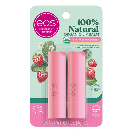 eos & Organic Lip Balm Sticks - Strawberry Sorbet,