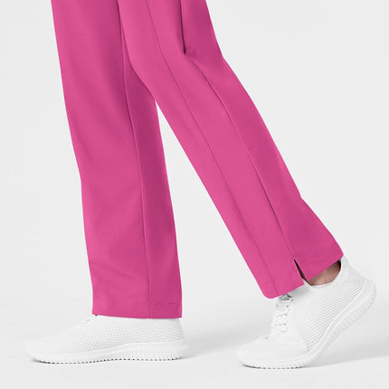 WonderWink Petite Women's Flat Front Cargo Pant, Hot Pink, X-Small Petite