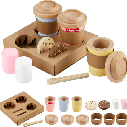 Fisher-Price Wood Coffee To Go Café Set