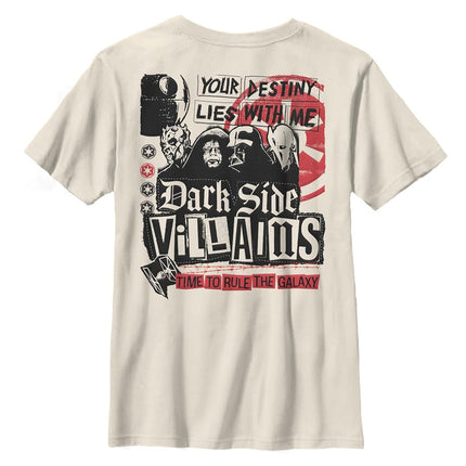 STAR WARS Dark Villain Patches Boys T-Shirt, Egret, Medium