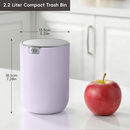 EKO 2.2L Mini Desk Bin with Swing Lid, Tabletop Rubbish Bin, Lavender