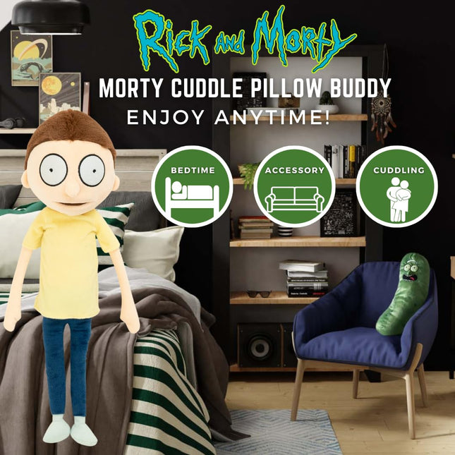 Franco Collectibles Kidult Adult Swim Rick & Morty Super Soft Plush Cuddle Pillow Buddy, One Size