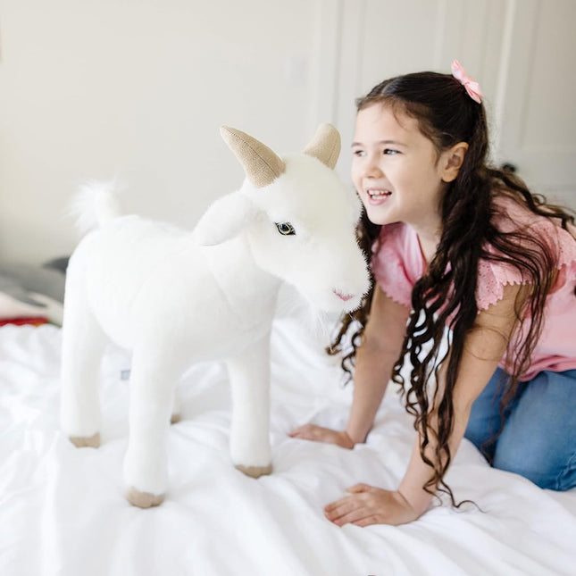 Melissa & Doug Standing Lifelike Plush Goat Stuffed Animal, 22 x 22.5 x 9