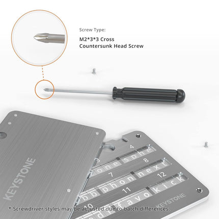 KEYSTONE Crypto Seed Storage, Crypto Metal Wallet, Cold Backup, 24 Words Bitcoin Key Phrase Storage, 304 Steel Plate, Compatible with All BIP39 Wallets (Keystone Tablet)
