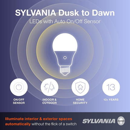 Sylvania Dusk to Dawn PAR38 LED Light Bulb with Auto On/Off Light Sensor, 120W=14W, 1250 Lumens, 5000K, Daylight - 1 Pack (41363)