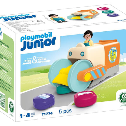Playmobil | JUNIOR | Fun trash collection vehicle | Toy from 1 year | Gift for toddlers | Sustainable toy with collecting function & accessories | 71774