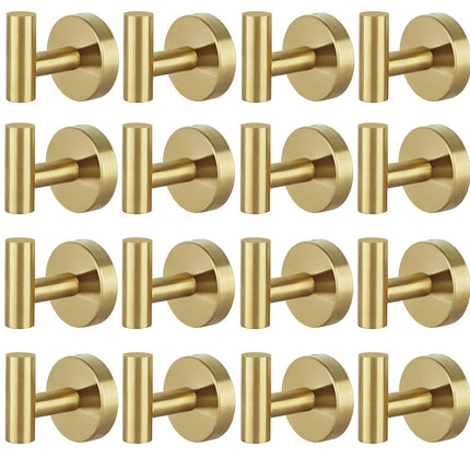 16pcs Gold BathTowel Hooks Robe Coat Bathroom Wall