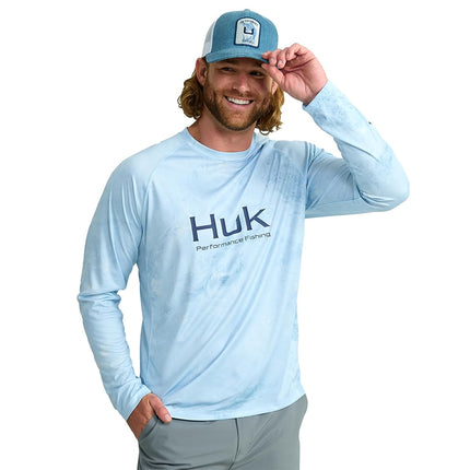 HUK Men's Standard Pursuit Pattern Crew Sleeve, Pe