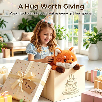 Mewaii Weighted Teddy Fox Plush, Heat & Cool, 2.3kg