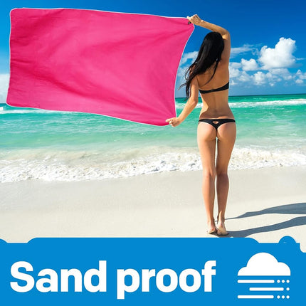 Microfiber Sport Travel Towel Set-(XL -60"x30"+24" x12)-Quick Dry, Absorbent, Ultra Compact Towels-Fit for Beach Yoga Golf Gym Camping Backpacking Hiking+Hand Towel&Carry Pouch(XL HPink)