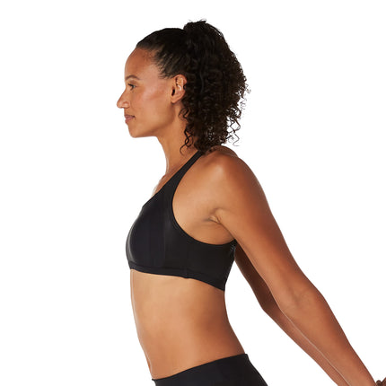 Speedo Women's Swimsuit Quantum Bikini Top, Sheen Black, X-Small