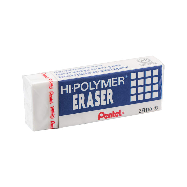 Gommes Pentel Hi-Polymer, Blanches, Lot de 4