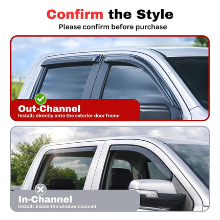 KPY Window Visor Compatible with Lexus RX330 RX350 RX400h 2004-2009, 4PC Rain Guard Side Window Vent Deflectors Tape-On Style, 2004 2005 2006 2007 2008 2009