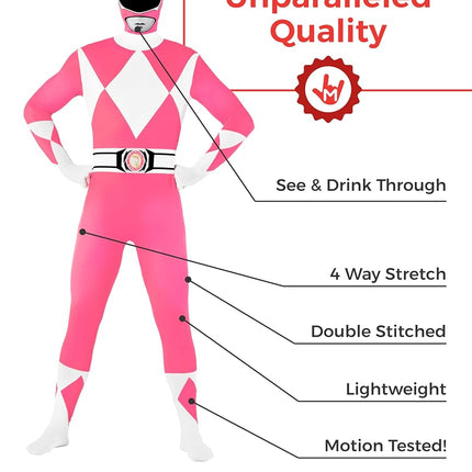 Morphsuits Men's Power Rangers Adult Sized Costume, Pink, M UK