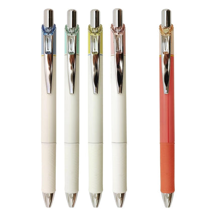 Pentel EnerGel Clena Retractable Liquid Gel Pen, Micro Fine Point 0.4mm Needle Tip, Black Ink, Mimosa Yellow Body (BLN74LG-A)