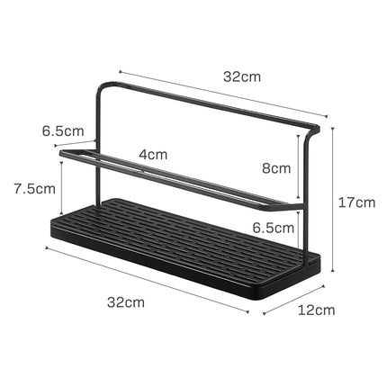 Yamazaki Home Countertop Bottle Drying Rack Steel | Kitchen Organizer, One Size, Black