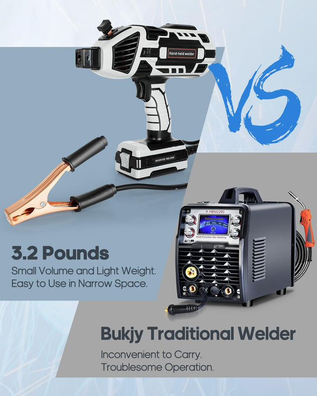 Handheld Welder Machine, 110V Portable Welding Machine with IGBT Inverter 6 Variable Current Adjustment, 20-120Amp Welding Output Portable ARC Welder Gun for 1/16"-1/8" Welding Rod