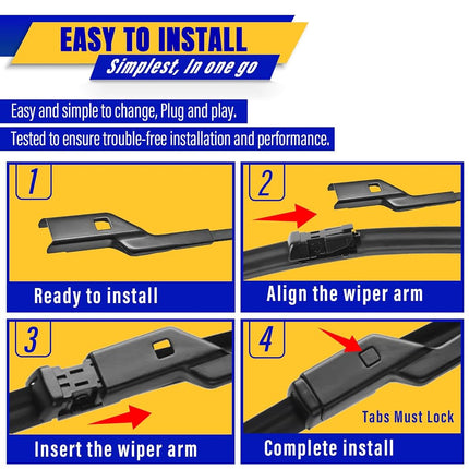 3 wipers Replacement for 2007-2017 VW Volkswagen Tiguan, Windshield Wiper Blades Original Equipment Replacement - 24"/21"/13" (Set of 3) Top Lock
