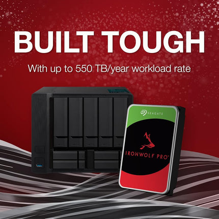 Seagate IronWolf Pro, 12 TB, Enterprise NAS Internal HDD –CMR 3.5 Inch, SATA 6 Gb/s, 7,200 RPM, 256 MB Cache for RAID Network Attached Storage, 3 year Rescue Services (ST12000NT001)