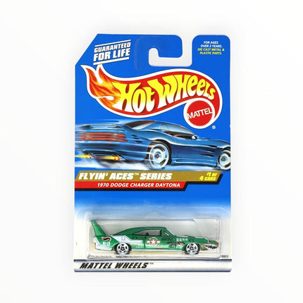 Mattel Hot Wheels 1998 1:64 Scale Flyin Aces Series Green 1970 Dodge Charger Daytona Die Cast Car 1/4