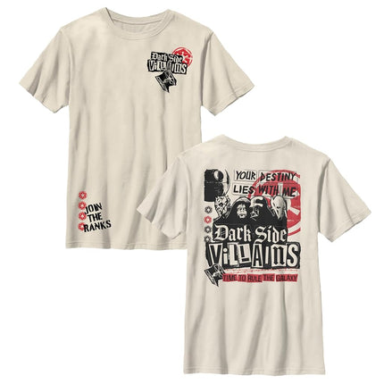 STAR WARS Camiseta infantil para niño con parches de villanos oscuros, Egret, Small