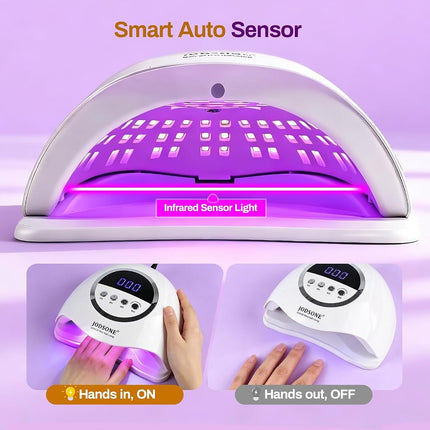 JODSONE UV LED Nail Lamp, 320W Nail Dryer for Gel Polish, High-Power Gel Nail Lamp with 72 Light Beads, Led Nail Light with Automatic Sensor & 4 Timers
