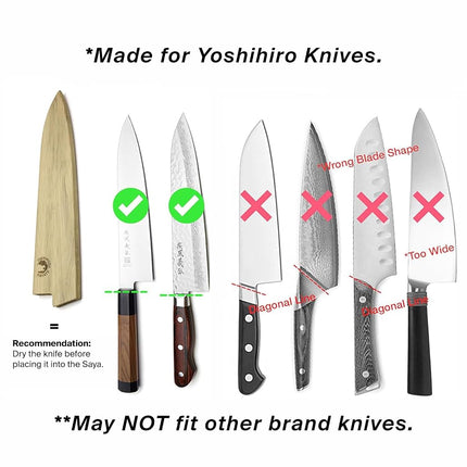 Yoshihiro Natural Magnolia Wood Saya Cover Blade Protector for Sujihiki Slicer (270mm)