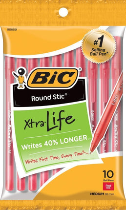 BIC Round Stic Xtra Life Ball Pen, Medium Point (1