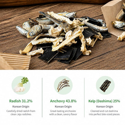 Korean Jeju Radishes, Dried Seafood Mixed Dashi Pack 405g (15g×27packs), 제주 무 다시팩