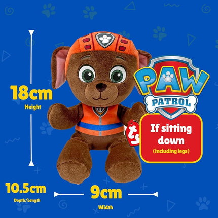 TY Zuma Paw Patrol Soft Plush Toy for Kids, Cuddly Teddy Collectible Stuffed Toy, Beanie Babies Range, Regular