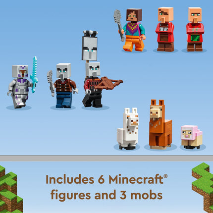 LEGO Minecraft La Aldea Llama - Casa de Granja, Set de Construcción de Juguete 21188, Idea de Regalo Minecraft para Niños y Niñas de 9+ Años, Crea una Aldea Minecraft con 6 Edificios Personalizables y Minifiguras