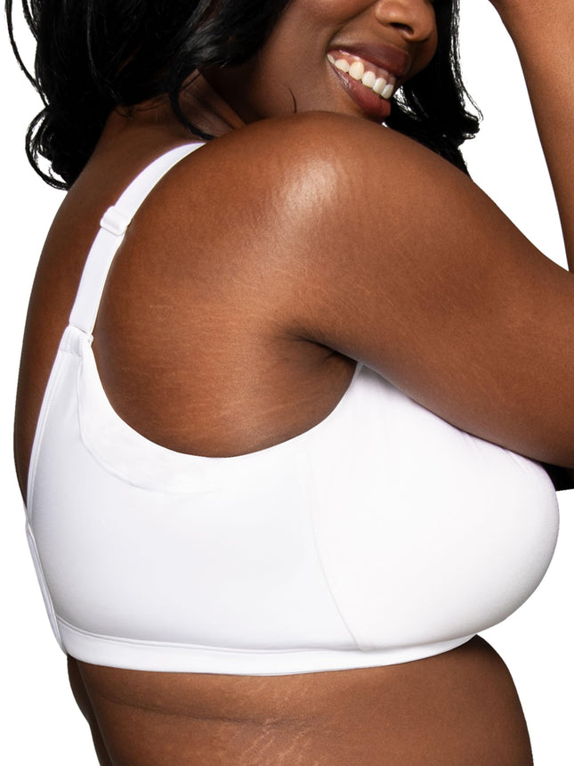 Vanity Fair Women's Beauty Back Bra with Extended Side & Back Smoothing, Full Figure Wirefree - Star White, 44DD