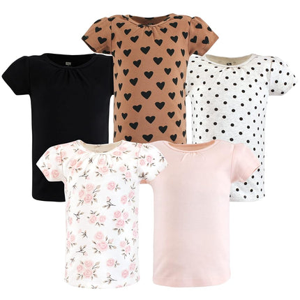 Camisetas de manga corta Hudson Baby unisex para bebé, estampados rosas canela, de 6 a 12 meses