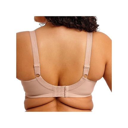 Elomi Women's Morgan Banded Comfort & Support. Three-Section Cup, Side Frame, Stretch Lace. Solid Color Dd+ Bras Full Coverage, Opaque, Sahara, 42DD