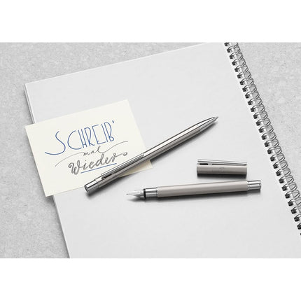 FABER-CASTELL Neo Slim 342102 Fountain Pen Stainless Steel Nib Width EF Matte Silver
