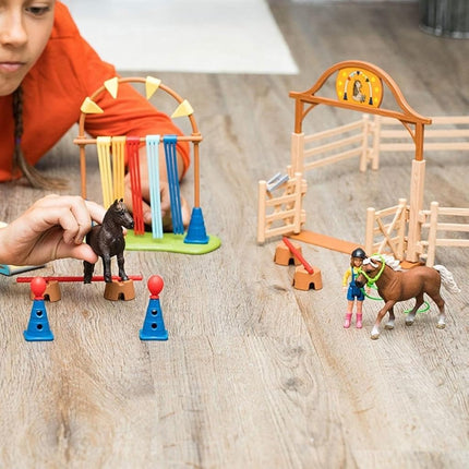 Schleich Farm World - 48Pc Pony Agility Training Playset - Kids 3+ | 42481