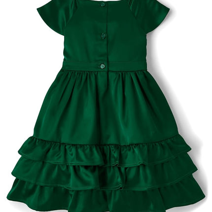 Gymboree Girls' and Toddler Short Sleeve Dressy Special Occasion Dresses, Green Forest, 12