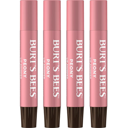 Burt's Bees 100% Natural Moisturizing Lip Shimmer, Peony - 4 Tubes