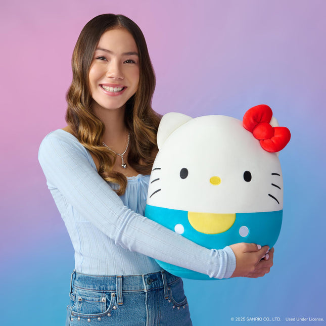 Squishmallows Original Sanrio 14in Hello Kitty in Blue Overalls � Official Jazwares Plush (Large)